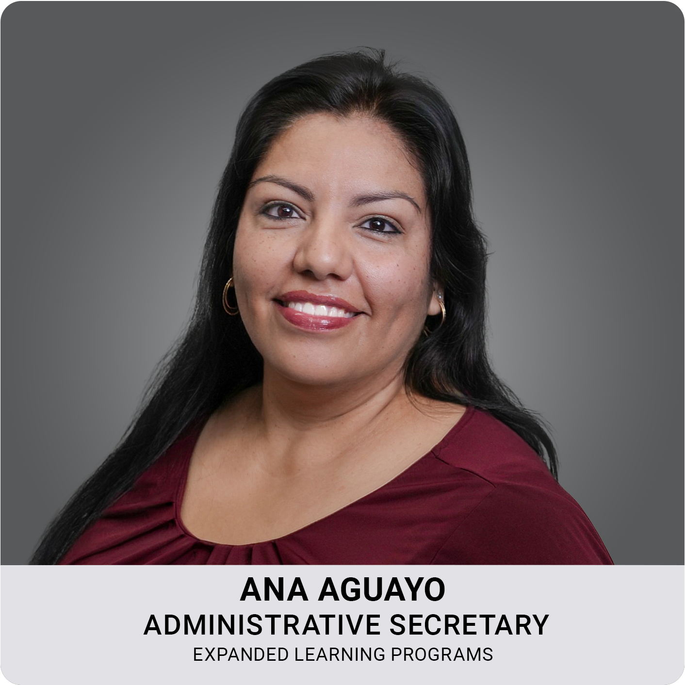 Ana Aguayo, Administrative Secratary